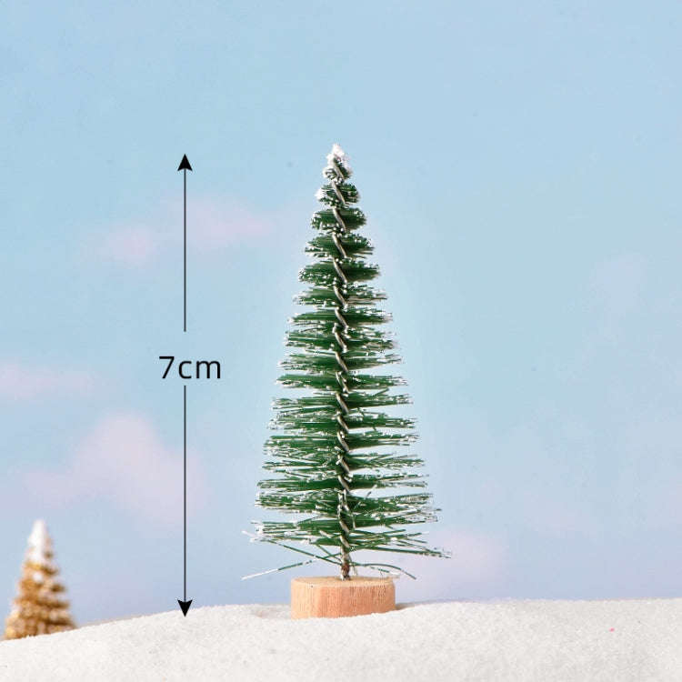 4pcs Christmas Tree Micro Landscape Accessories PVC Home Decoration Ornaments, Size: 7cm Light Gr...