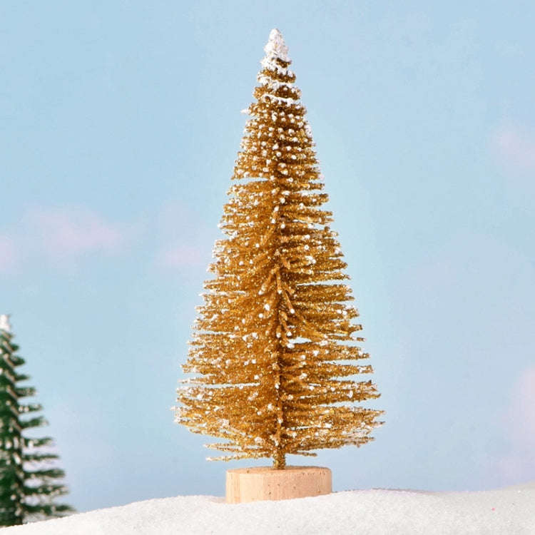 4pcs Christmas Tree Micro Landscape Accessories PVC Home Decoration Ornaments, Size: 9cm Golden