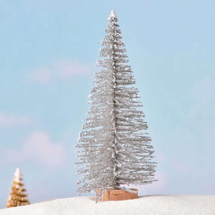4pcs Christmas Tree Micro Landscape Accessories PVC Home Decoration Ornaments, Size: 9cm Wood-bot...