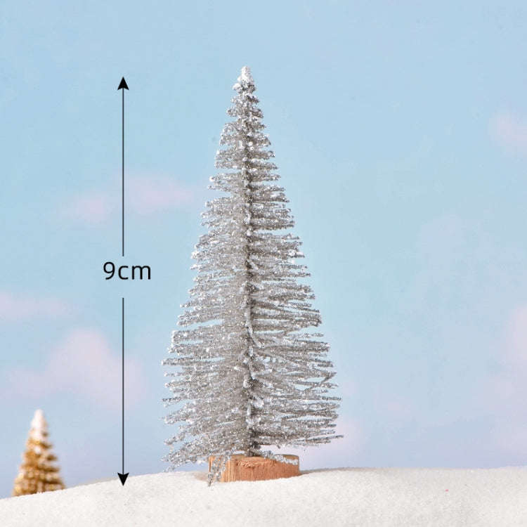 4pcs Christmas Tree Micro Landscape Accessories PVC Home Decoration Ornaments, Size: 9cm Wood-bot...