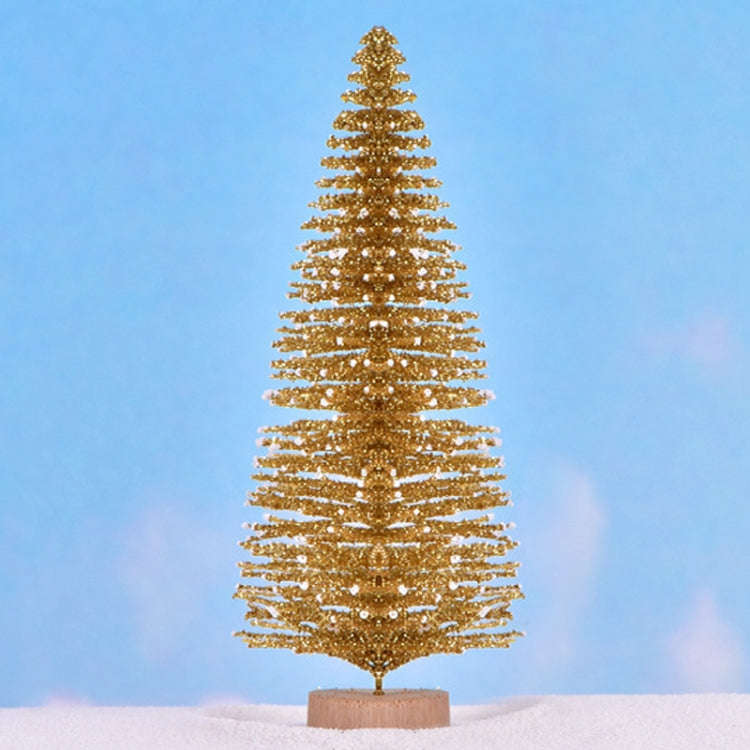 4pcs Christmas Tree Micro Landscape Accessories PVC Home Decoration Ornaments, Size: 12cm Golden