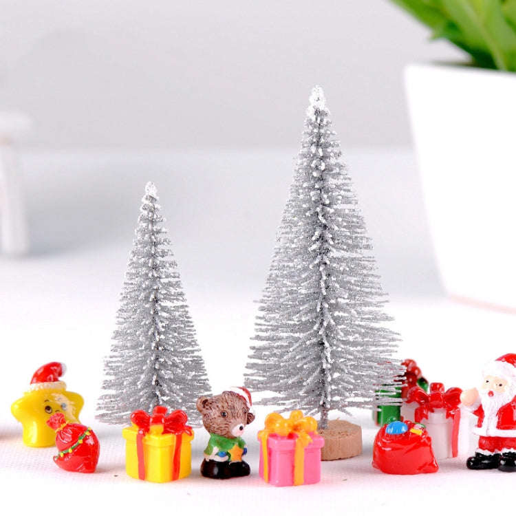 4pcs Christmas Tree Micro Landscape Accessories PVC Home Decoration Ornaments, Size: 9cm Golden
