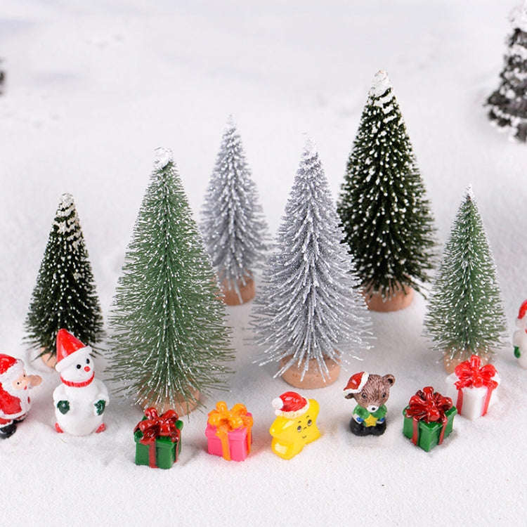 4pcs Christmas Tree Micro Landscape Accessories PVC Home Decoration Ornaments, Size: 9cm Wood-bot...