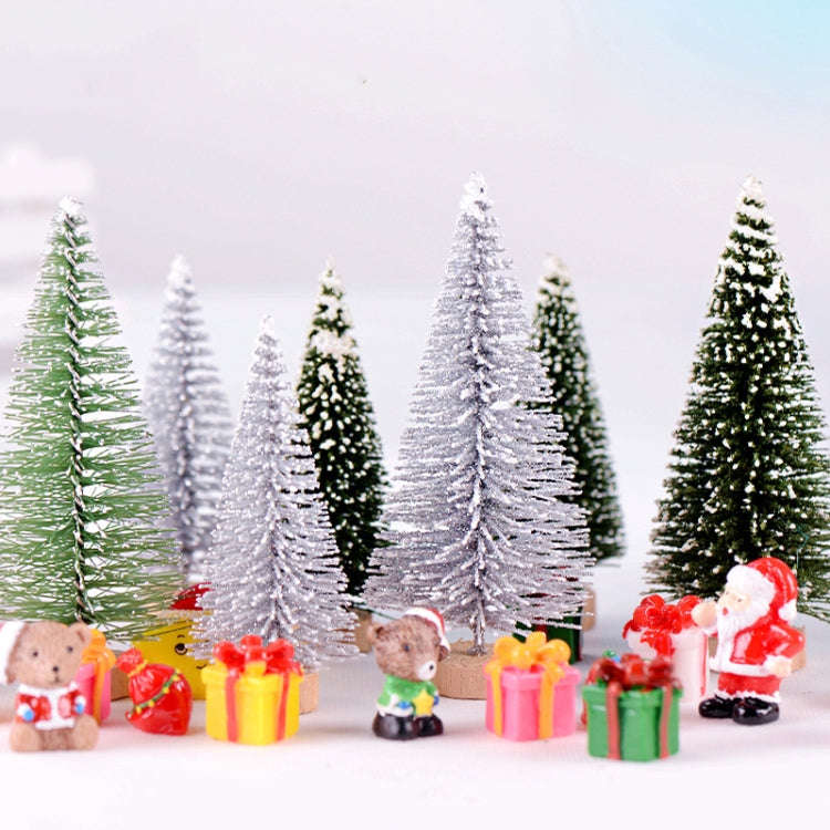 4pcs Christmas Tree Micro Landscape Accessories PVC Home Decoration Ornaments, Size: 9cm Shining ...