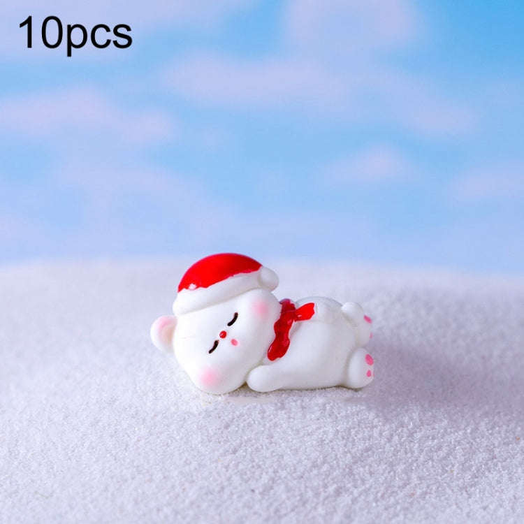 10pcs Christmas Cute Micro Landscape DIY Decorations Snowy Desktop Ornament, Style: No.10 Lying S...