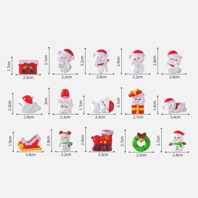 10pcs Christmas Cute Micro Landscape DIY Decorations Snowy Desktop Ornament, Style: No. 2 Lying Bear