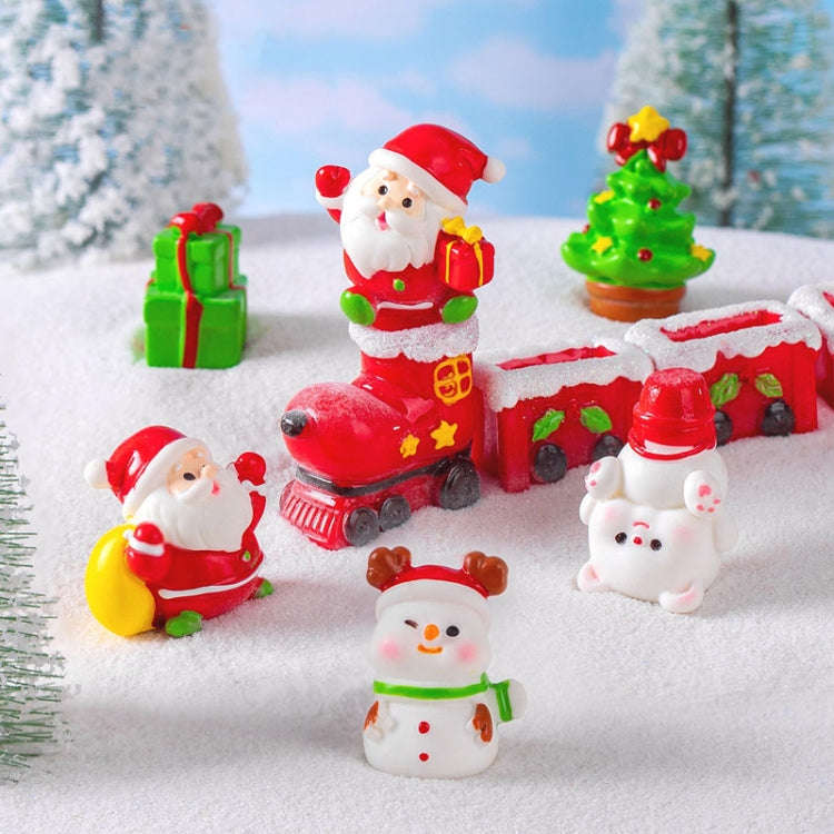 10pcs Christmas Cute Micro Landscape DIY Decorations Snowy Desktop Ornament, Style: No. 2 Lying Bear