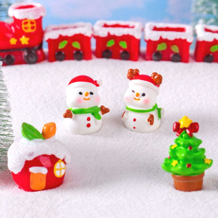 10pcs Christmas Cute Micro Landscape DIY Decorations Snowy Desktop Ornament, Style: No.9 Gift Box...