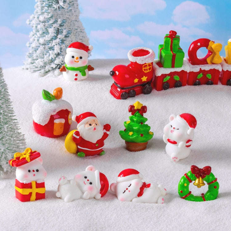 10pcs Christmas Cute Micro Landscape DIY Decorations Snowy Desktop Ornament, Style: No.7 Upside D...