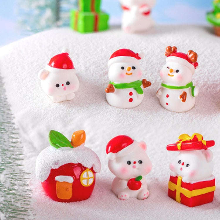 10pcs Christmas Cute Micro Landscape DIY Decorations Snowy Desktop Ornament, Style: No.9 Gift Box...