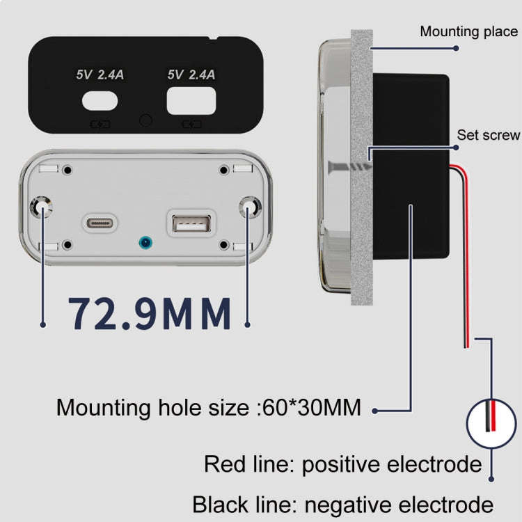 USB Dual-port Multi-function Fast Charging Car Modification Charger(UCC-316A AC4.8A)