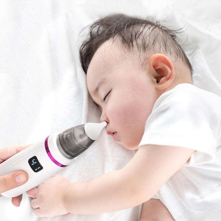 USB Charging Baby Snot Cleaner Electric Nasal Aspirator(White Silver)