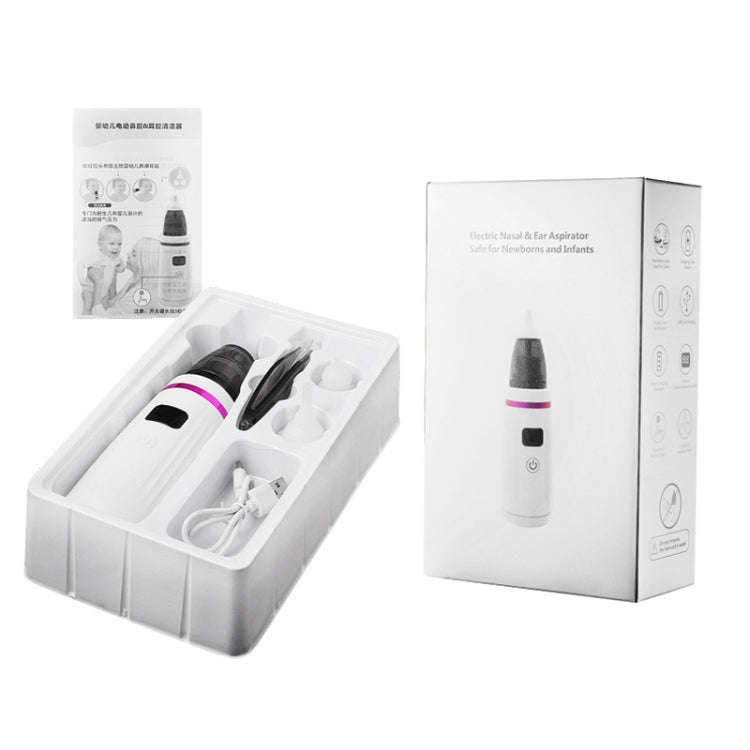 USB Charging Baby Snot Cleaner Electric Nasal Aspirator(White Silver)