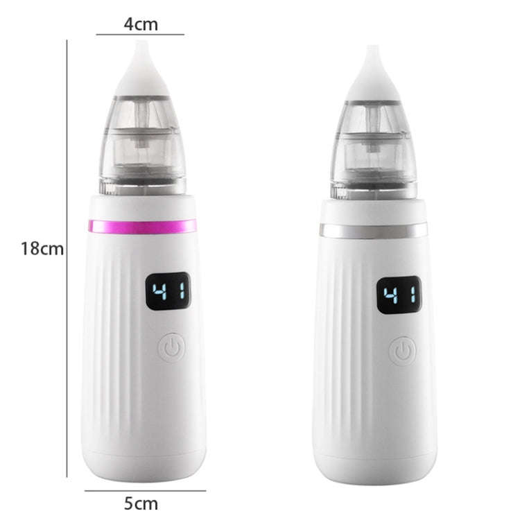 USB Charging Baby Snot Cleaner Electric Nasal Aspirator(White Silver)