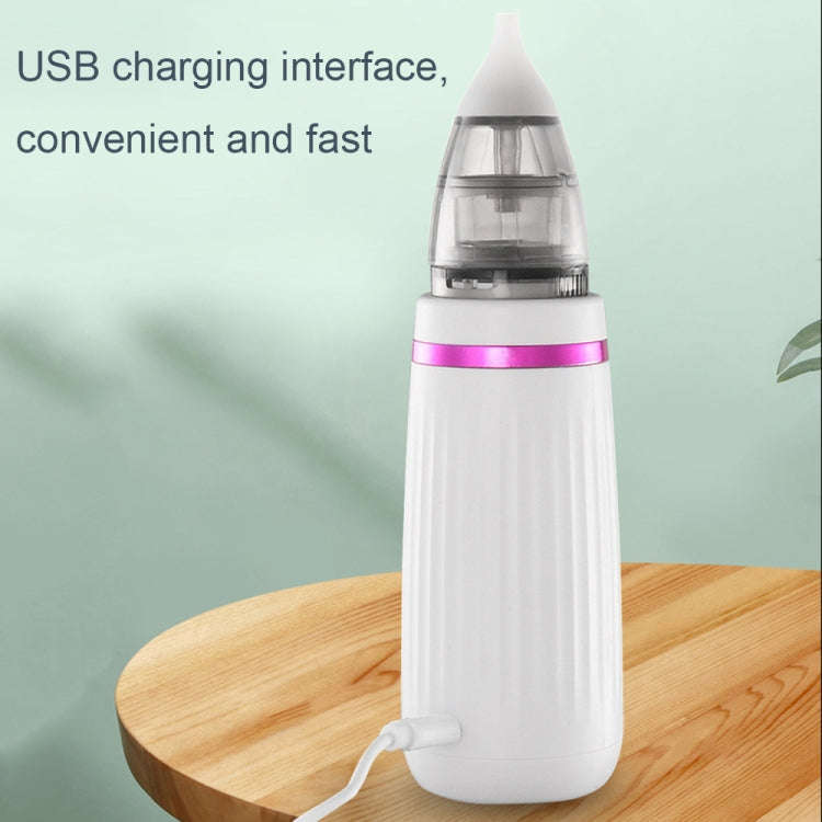USB Charging Baby Snot Cleaner Electric Nasal Aspirator(White Silver)
