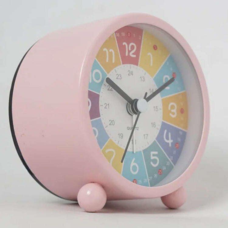 Children Educational Alarm Clock Desktop Mute Small Clock With Night Light, Style: Blue