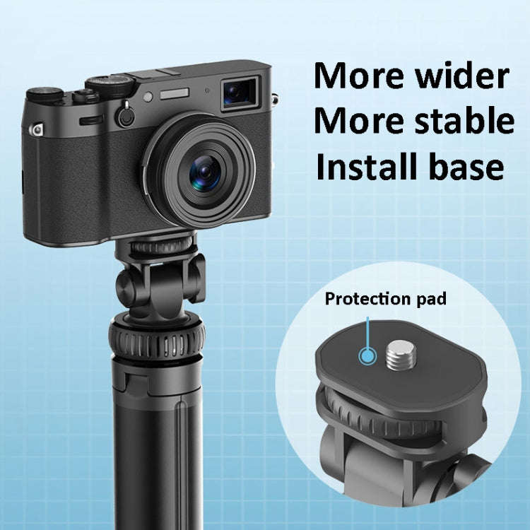 2m Metal Tripod Selfie Stick With 4 Expansion Interfaces for Phone Camera(Black)