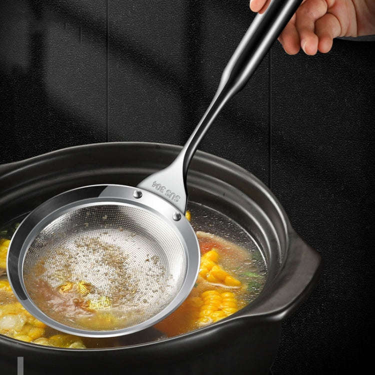 Kacheeg 304 Stainless Steel Soymilk Spoon Kitchen Oil Filter Ladle, Size: 8 x 25cm