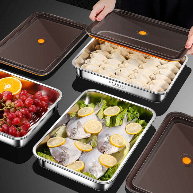Kacheeg Refrigerator Dumpling Storage Box Home Use Wonton Freezer Organizer, Style: 304 Steel