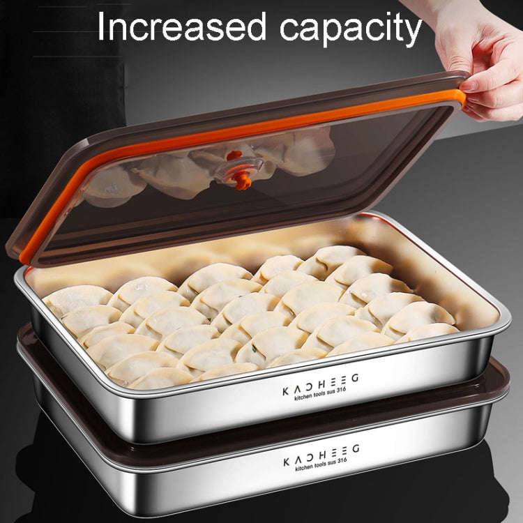 Kacheeg Refrigerator Dumpling Storage Box Home Use Wonton Freezer Organizer, Style: 304 Steel