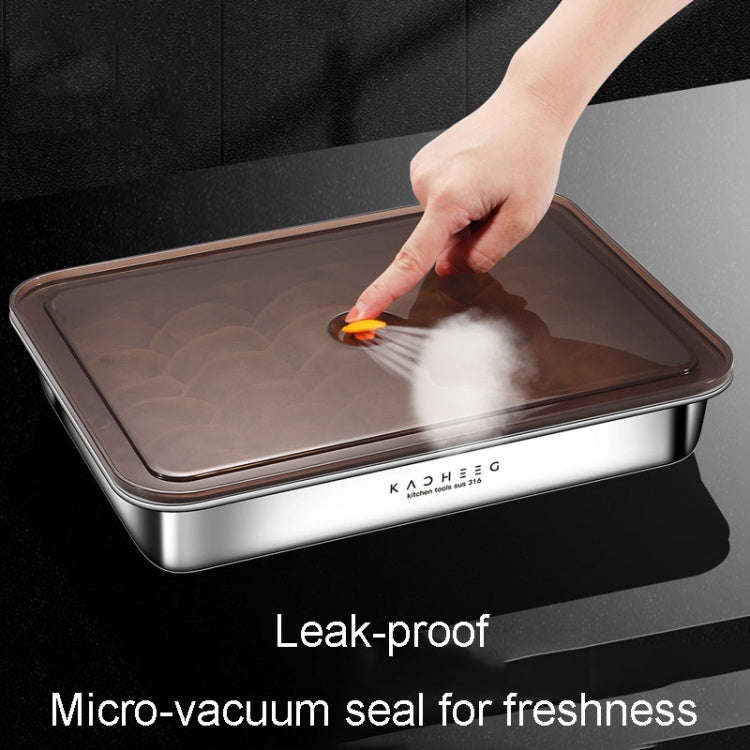 Kacheeg Refrigerator Dumpling Storage Box Home Use Wonton Freezer Organizer, Style: 304 Steel
