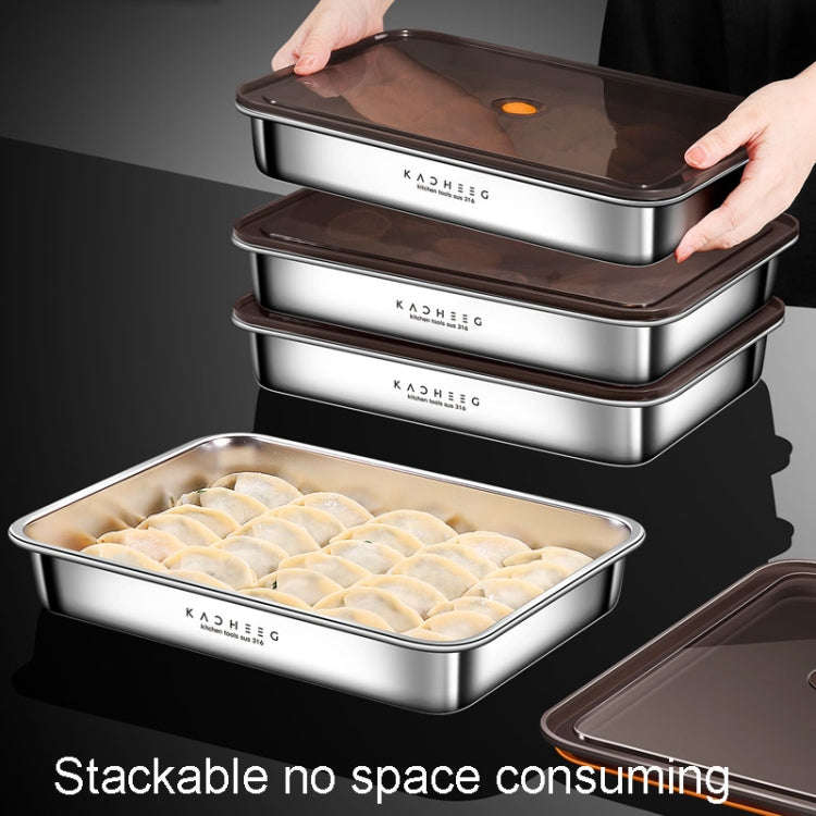 Kacheeg Refrigerator Dumpling Storage Box Home Use Wonton Freezer Organizer, Style: 304 Steel