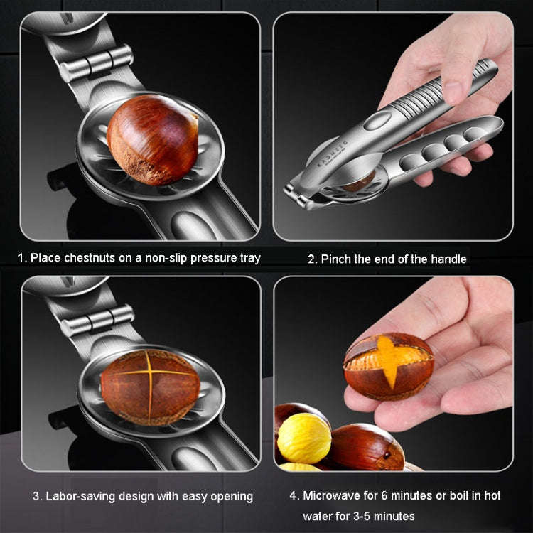Kacheeg 304 Stainless Steel Chestnut Opener Cross Opening Chestnut Shelling Peeler With 2 Steel F...