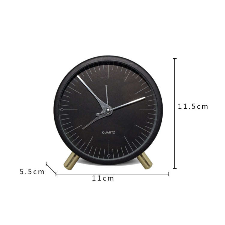 Metal Quartz Alarm Clock Simple Silent Desktop Round Pointer Living Room Clock(Green)