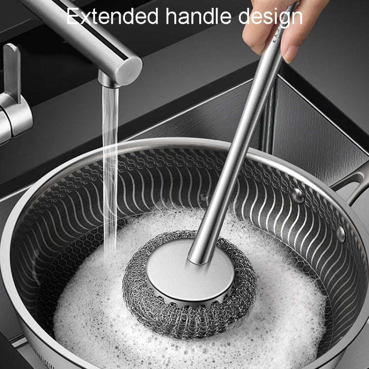 Kacheeg 304 Stainless Steel Pot Brush Kitchen Cleaning And Dishwashing Tools, Style: Handle Model