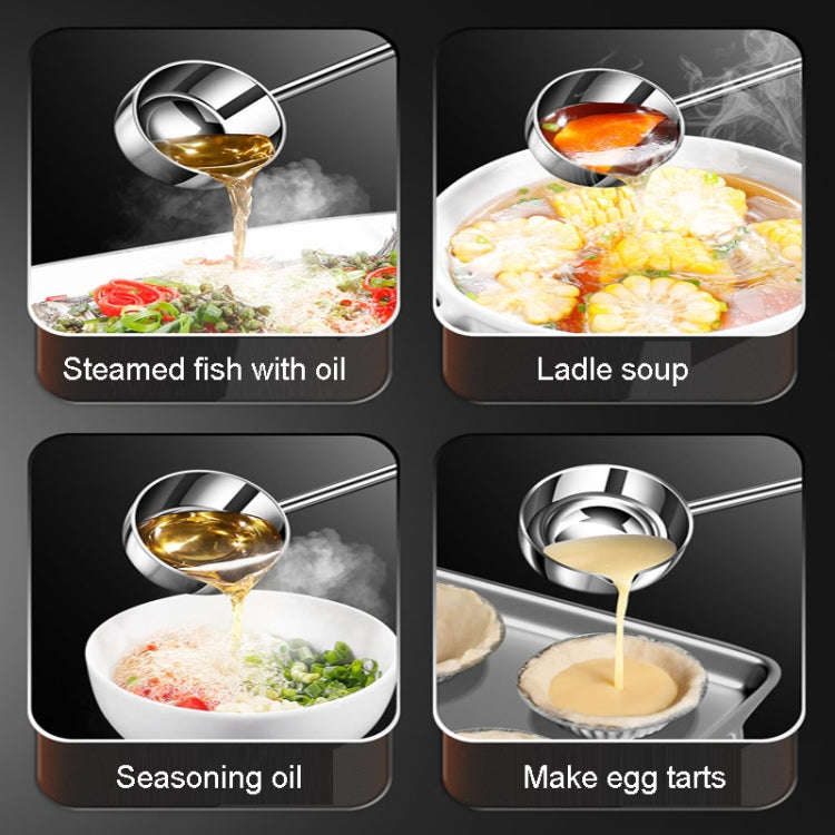 Kacheeg Stainless Steel Hot Oil Skillet Kitchen Small Oil Pouring Spoon, Style: 316 Triple Layer ...