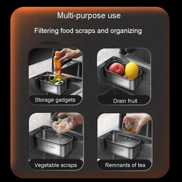 Kacheeg Food Residue Filtering And Drainage Rack For Tanks Sink Storage Trash Shelf, Style: Recta...