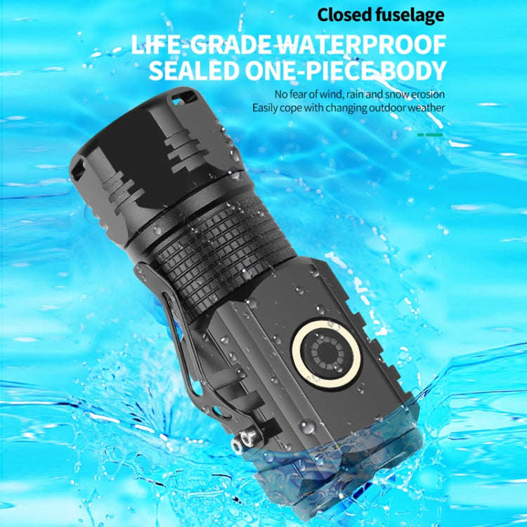 3LED Strong Light TYPE-C Charging Convenient Mini Multi-Function Flashlight(With USB Cable No Bat...