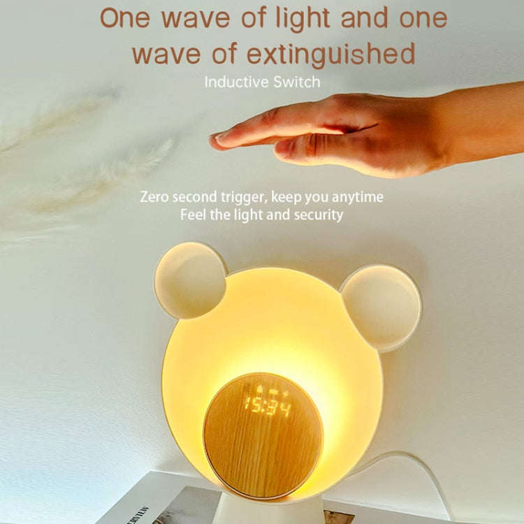 Night Light Smart Speaker Wireless Charging Atmosphere Light Alarm Clock(White)