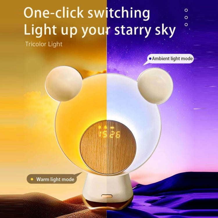 Night Light Smart Speaker Wireless Charging Atmosphere Light Alarm Clock(White)
