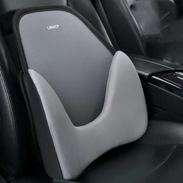 LINXICP 3 In 1 Car Seat Lumbar Cushion Summer Special Memory Foam Breathable Car Back Pad(Gray)