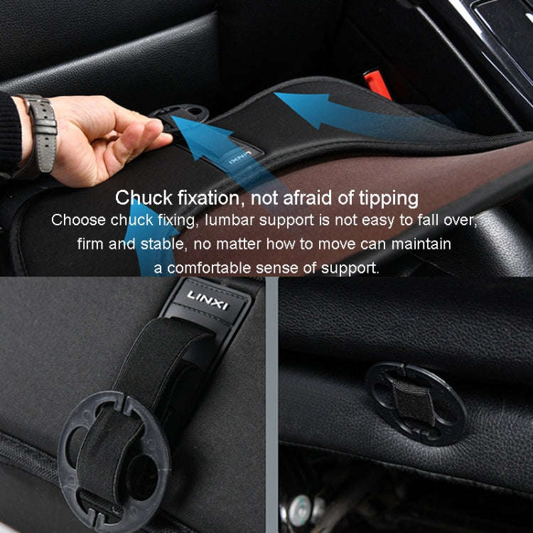 LINXICP 3 In 1 Car Seat Lumbar Cushion Summer Special Memory Foam Breathable Car Back Pad(Coffee)