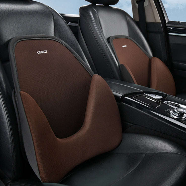 LINXICP 3 In 1 Car Seat Lumbar Cushion Summer Special Memory Foam Breathable Car Back Pad(Coffee)