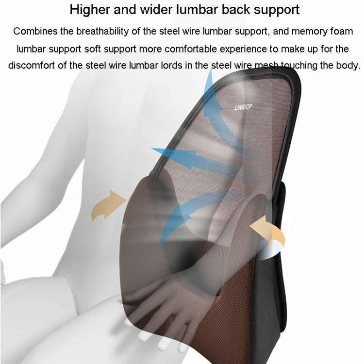 LINXICP 3 In 1 Car Seat Lumbar Cushion Summer Special Memory Foam Breathable Car Back Pad(Coffee)