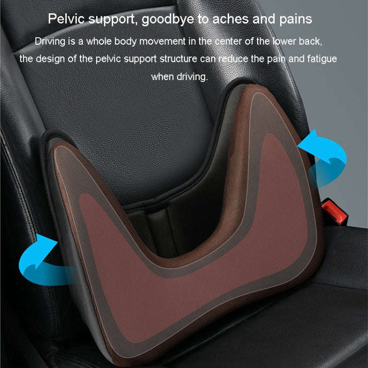 LINXICP 3 In 1 Car Seat Lumbar Cushion Summer Special Memory Foam Breathable Car Back Pad(Gray)