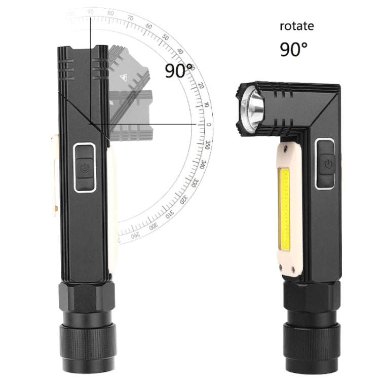 XPG+COB Red White Light USB Rechargeable Folding Strong Light Flashlight, Style: 3189A Large