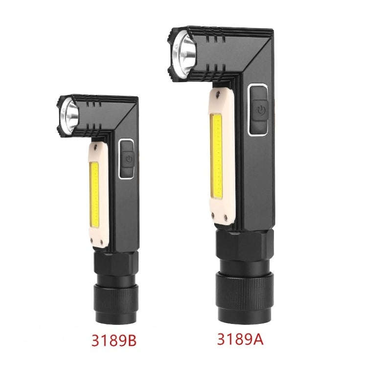 XPG+COB Red White Light USB Rechargeable Folding Strong Light Flashlight, Style: 3189B Small With...