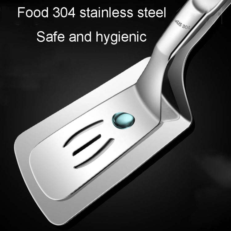Kacheeg Stainless Steel Fish Spatula With Lock Kitchen Grill Scoop Steak Scraper Food Holder(Red)