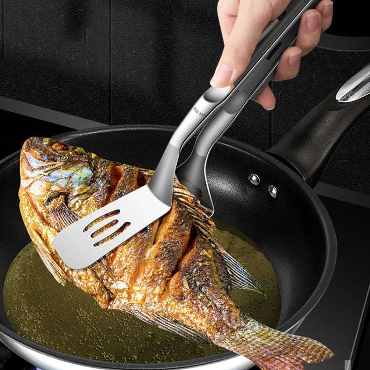 Kacheeg Stainless Steel Fish Spatula With Lock Kitchen Grill Scoop Steak Scraper Food Holder(Red)