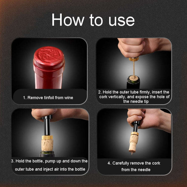Kacheeg Pneumatic Wine Bottle Opener Household Portable Bottle Launcher(Light Silver)