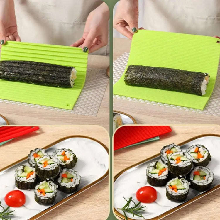 Silicone Sushi Curtain Hand Roll Mold Double-sided Kimbap Tool(Blue)