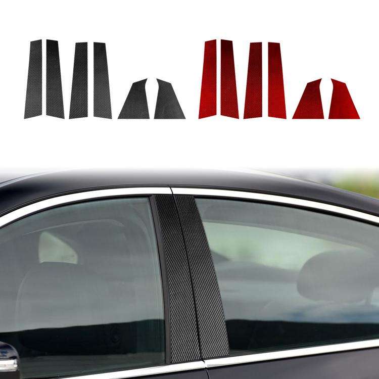 For Chevrolet Malibu XL 2016-2022 6pcs /Set Left-hand Drive B-pillar Carbon Sticker(Black)