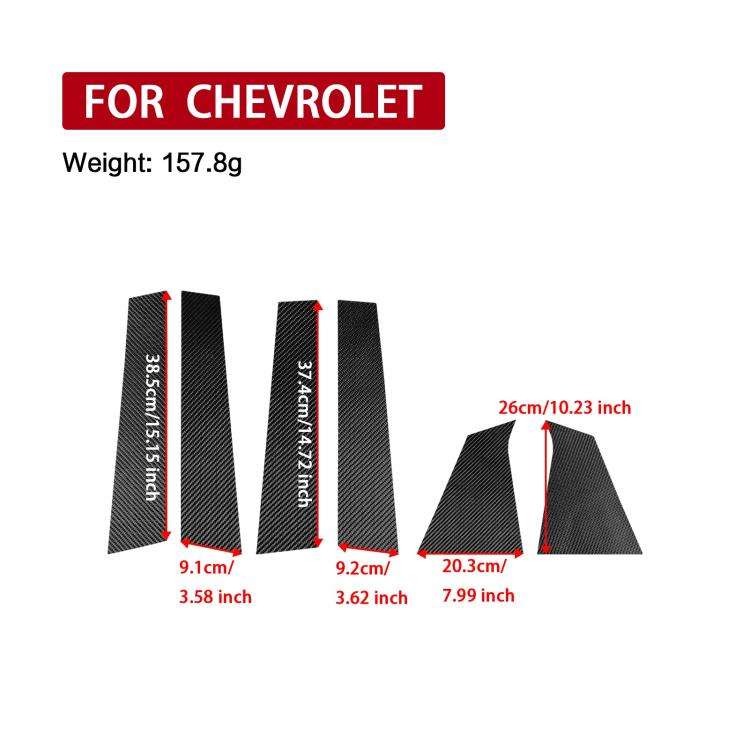 For Chevrolet Malibu XL 2016-2022 6pcs /Set Left-hand Drive B-pillar Carbon Sticker(Black)