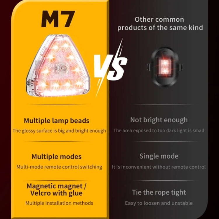 M7 Motorcycle Flashing Light Waterproof Long Duration Wireless Remote Control Modified Warning Li...