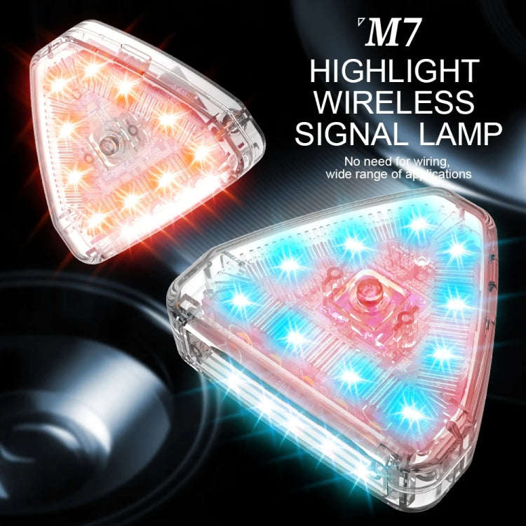 M7 Motorcycle Flashing Light Waterproof Long Duration Wireless Remote Control Modified Warning Li...