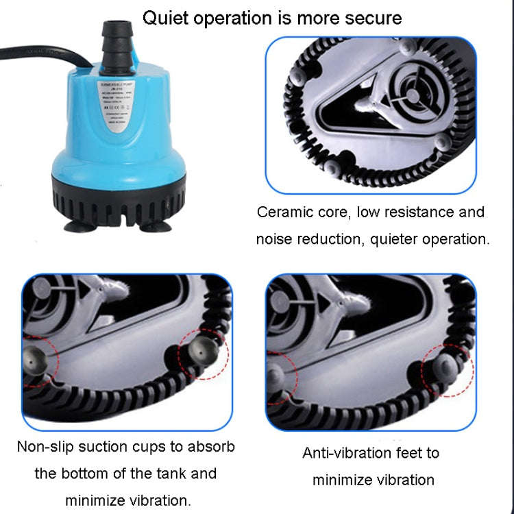JN-311 12W Anti-Dry Burning Bottom Suction Pump Fish Tank Suction Feces Wigwam Bonsai Submersible...